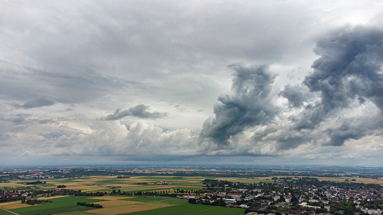 Large cloudscape and thunderstorm over Wiesbaden, Germany