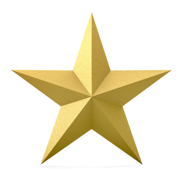 istock Golden star 3d illustration on white background. 1327685480