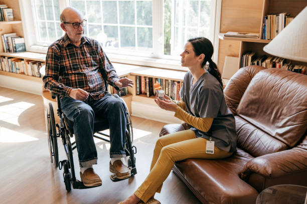 istock Senior men on wheelchair 1327687013