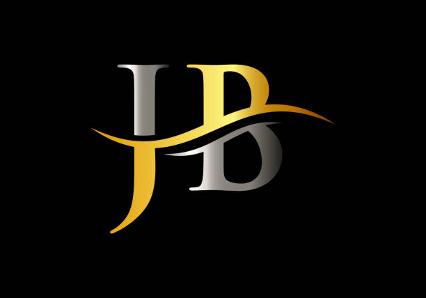 JB logo design. Initial JB letter logo vector. Swoosh letter JB logo design Initial JB letter logo vector. Swoosh letter JB logo design crystal letter j stock illustrations