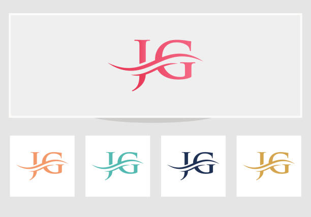 JG letter with luxury concept. Modern JG Logo Design for business and company identity Modern JG Logo Design for business and company identity crystal letter j stock illustrations