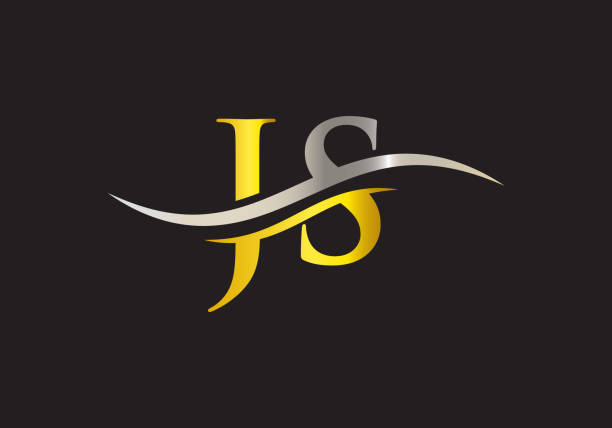 Water Wave JS Logo Vector. Swoosh Letter JS Logo Design for business and company identity Swoosh Letter JS Logo Design for business and company identity crystal letter j stock illustrations