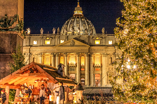 Nativity scene during the holidays in Rome