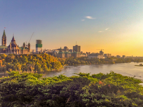 Sunset over Parliament Hill in Ottawa, Canada