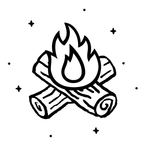 Vector illustration of Campfire Doodle 5