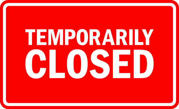 временно закрытый знак. - closed sign stock illustrations