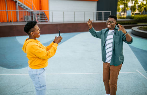 istock Performing dance for social media dance challenge. 1327702647