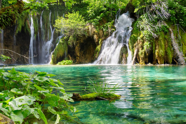 istock Waterfall in Plitvice Lakes national Park at summer, Croatia 1327705577