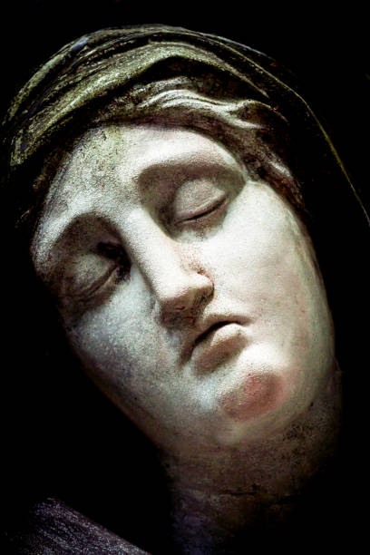 istock Face of Angel, old statue of angle, background with copy space 1327706881