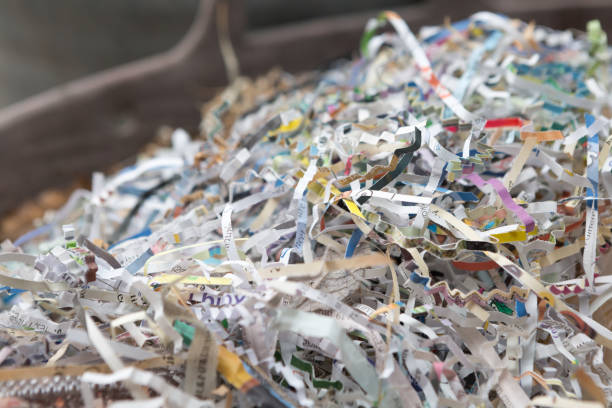 istock Selective focus Pile of recycled paper scraps for global warming concept 1327724448