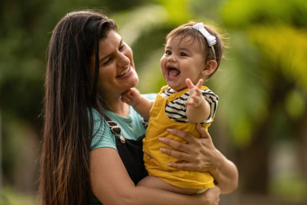 istock Fun mother and baby daughter 1327725310