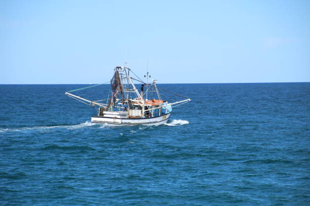 Fishing boat heading out.