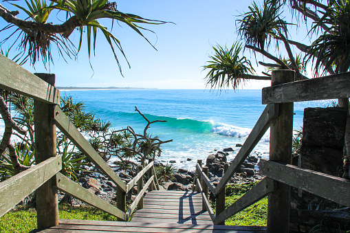 Stairway to the surf.