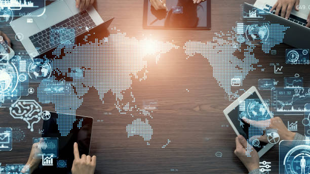 istock Global communication network concept. Worldwide business. Human resources. 1327735722