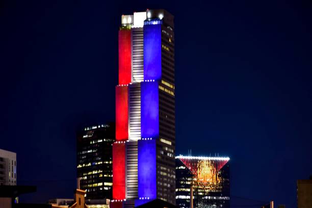 istock Skyscraper illuminated during the Fourth of July Holiday 1327744095