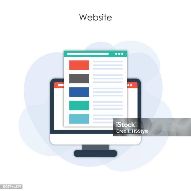 Computer Screen Web Page Website Page On Computer Screen Stock Illustration - Download Image Now ...