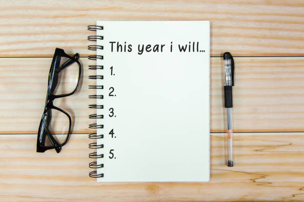 istock Open notebook with text 