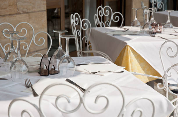A Beautiful Terrace With Sunshades In Greve In Chianti, Tuscany