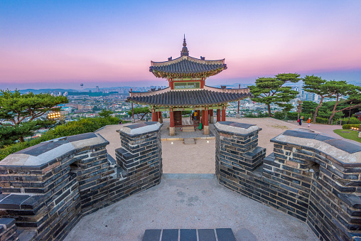 Traditional architecture of Korean Style at Hwaseong Fortress, Suwon South Korea.