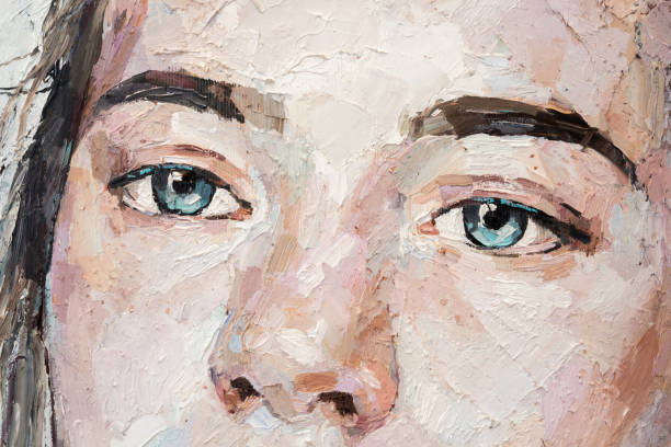 istock Blue-eyed girl on a white background. 1327750412