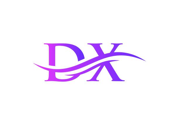 初期リンク文字dxロゴデザイン。現代の流行と現代の文字dxロゴデザインベクトル - dx 解決点のイラスト素材／クリップアート素材／マンガ素材／アイコン素材