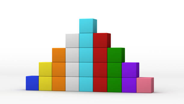 istock Graph of building blocks , 3D illustration 1327753222