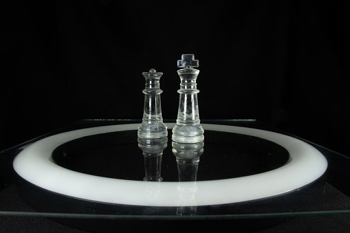 Chess game. Strategic desicion making. Plan and competition concept. Black and white.