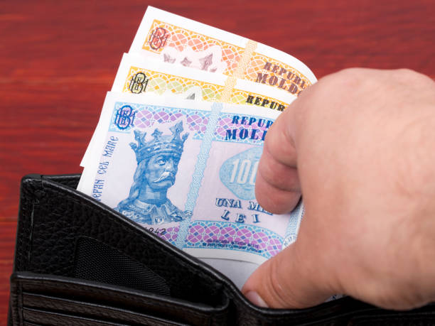 istock Moldovan money in the black wallet 1327758705