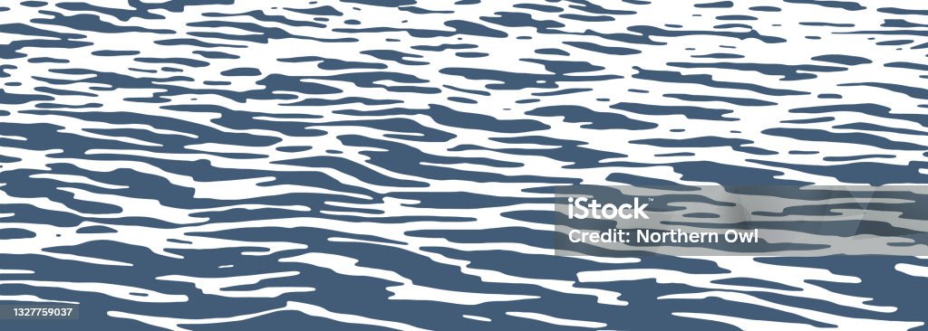Ocean ripples texture One-color vector background with a pattern of a water surface. Water stock vector