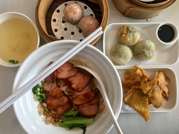 istock Set of dim sum, steamed and fried dim sum for snack 1327765642