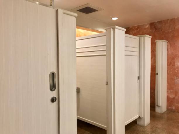 istock Row of public bathroom 1327765670