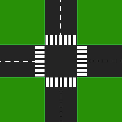Intersection Picture Example Road Intersection Stock Illustration - Download Image Now - Backgrounds ...