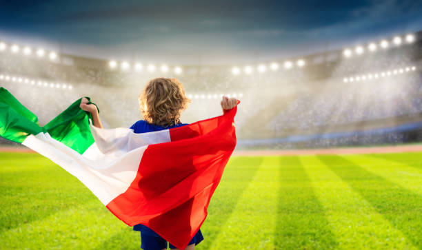 istock Italy football team supporter on stadium. 1327770409