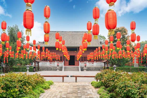 The main hall of Zhougong Temple has a history of more than 400 years, Luoyang, China. stock photo