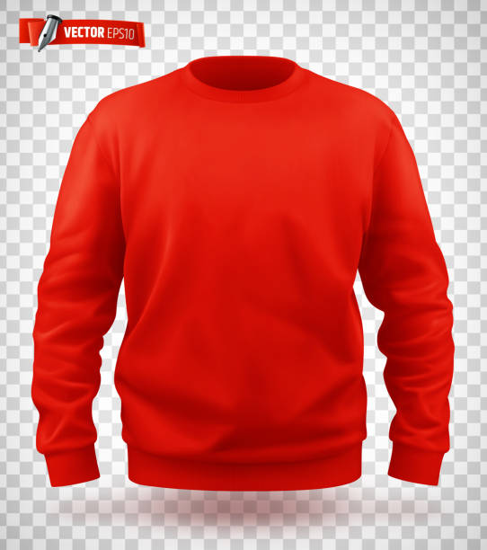 Vector realistic sweat-shirt Vector realistic illustration of a red sweat-shirt on a white background. sweatshirt stock illustrations