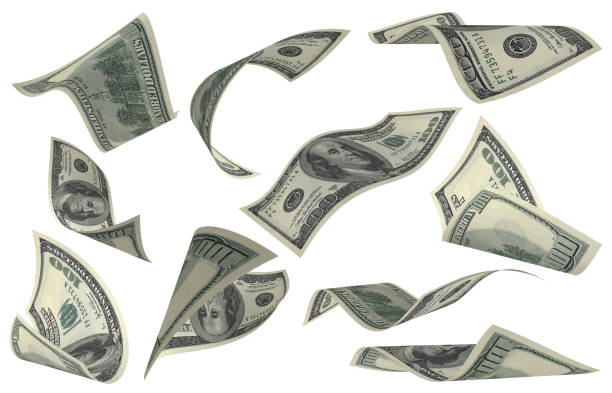 istock Dollar, Paper Money Set, American Banknote, Flying Money, 3D Render 1327776083