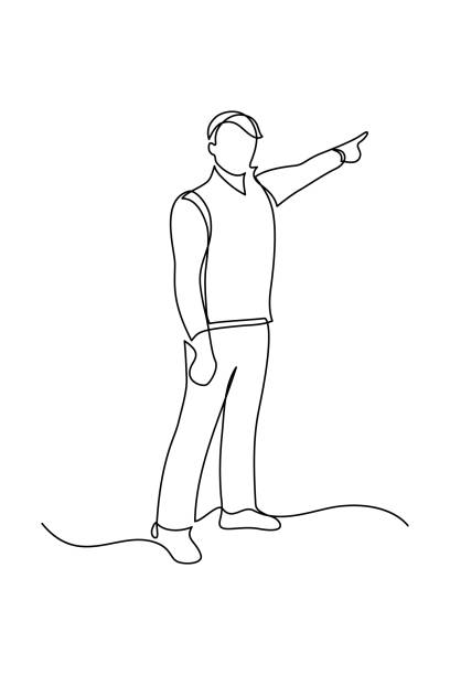 ilustrações de stock, clip art, desenhos animados e ícones de man pointing - isolated confidence business white background