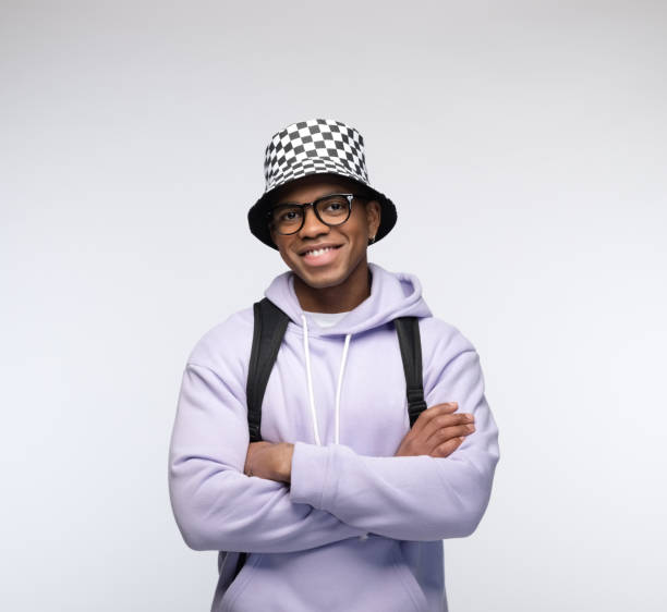 istock Friendly male student wearing lilac hoodie 1327787351