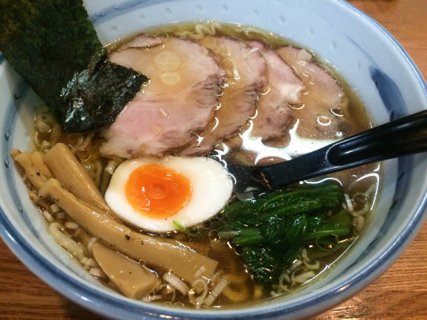 istock Soy sauce Flavored Shoyu Ramen with Grilled Pork, Soft Boiled Egg 1327793036