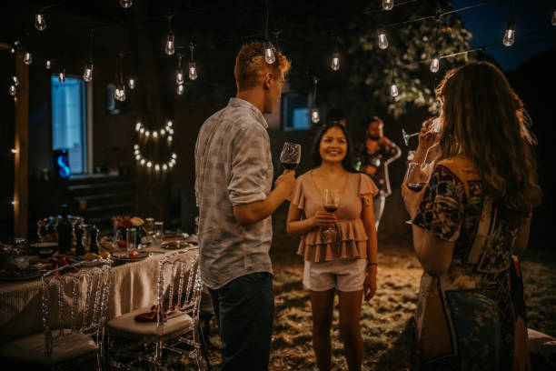 istock Friends on party in back yard 1327800473