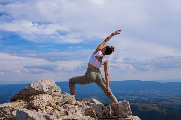 istock Her favorite yoga pose, is the warrior position 1327807989