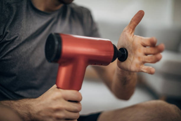 Man massaging his palm