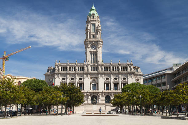 Porto, Portugal - August 24, 2020: City Hall of Porto, Portugal.