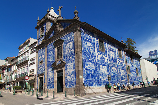 Traditional Portugese azulejos decorating the Cloisters of the Porto Cathedral (Se do Porto).
