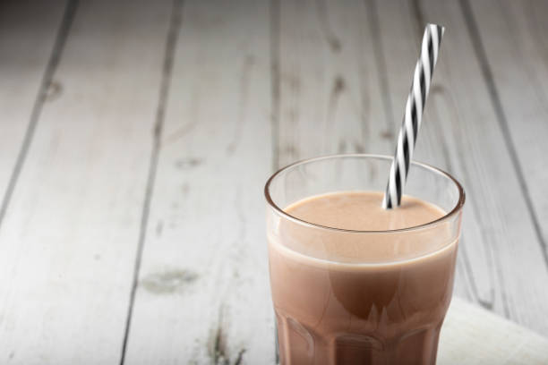 istock Glass with chocolate on the table. 1327817592