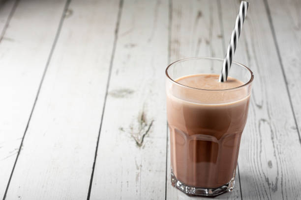 istock Glass with chocolate on the table. 1327817604