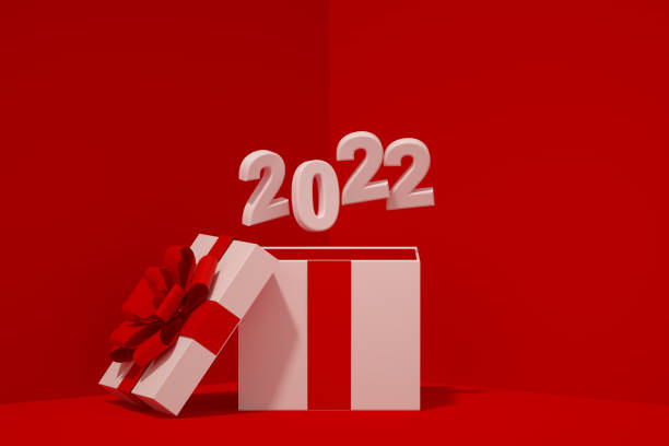 istock Open Gift Box with 2022 New Year 1327819147