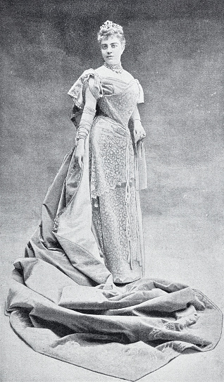 A rare image of Queen Elizabeth I  from an 1893 antique book \
