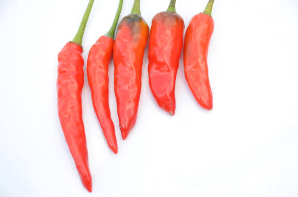 istock bunch the red ripe chilly isolated on white background. 1327823128