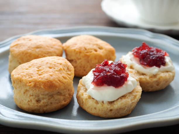 istock Scones with clotted cream and jam 1327825815